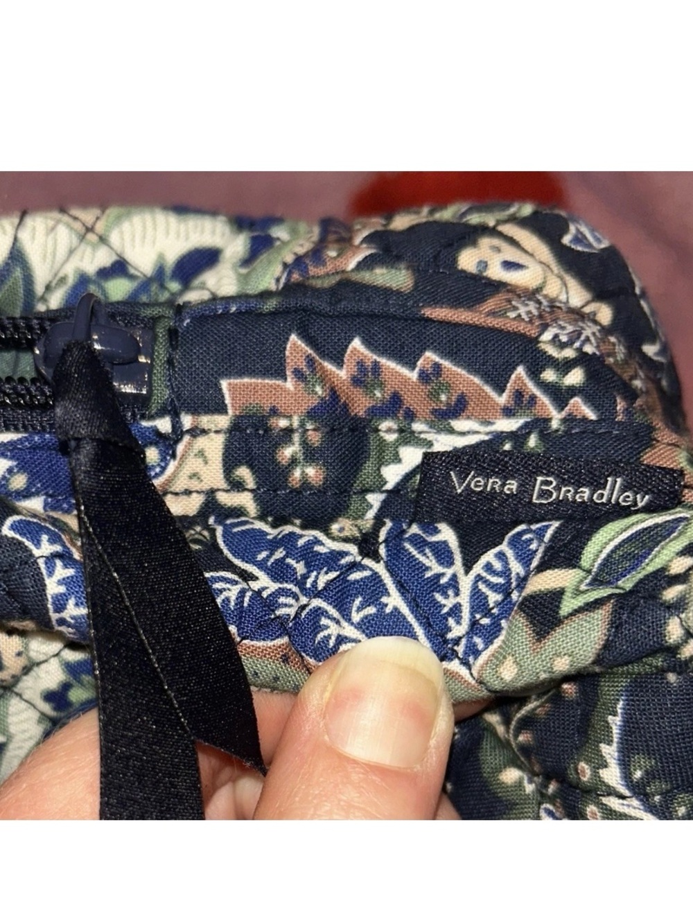 Retired Vera Bradley Quilted Java Navy Camo purse - small zip closure Women's - Picture 6 of 7